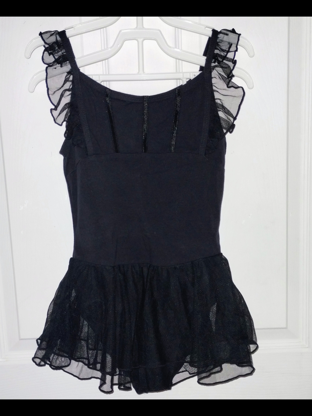 Freestyle Black Ruffle Dance Leotard